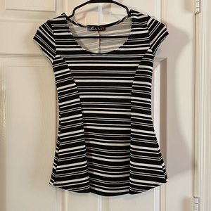 White and Black Blouse